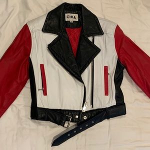 Chia Vintage 80s Moto biker leather jacket